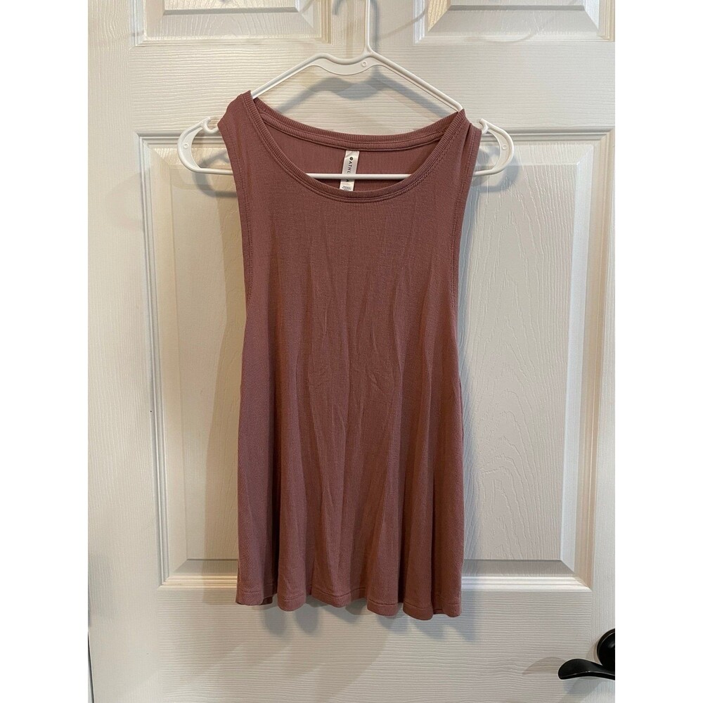 Athleta Ribbed Tank Top Size Medium Pink Modal Blend